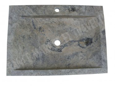 Evier de Salle de bain 1 Bac Travertin Silver 70x50 cm - 754
